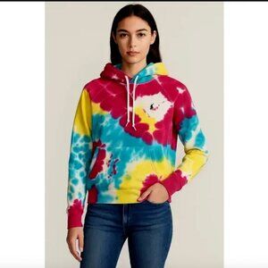 Polo Ralph Lauren Womens Hoodie Small Tie Dye French Terry Cotton Pullover